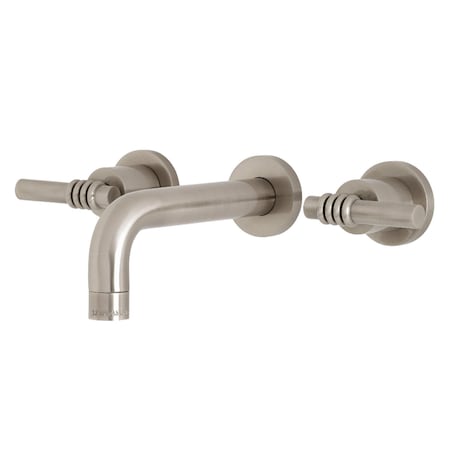 Kingston Brass KS8128ML Milano 2-Handle 8" Wall Mount Bathroom Faucet, Brushed Nickel KS8128ML